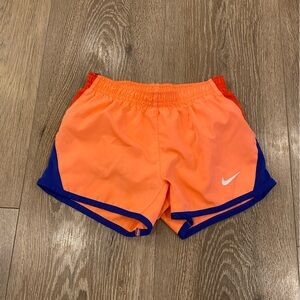 Nike Dri-fit Orange Shorts with Blue Trim
